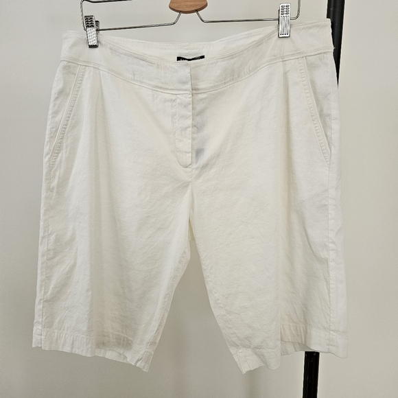 Eileen Fisher Shorts Size 16 White Walking NWT Linen Viscose Stretch Pockets - Picture 16 of 16